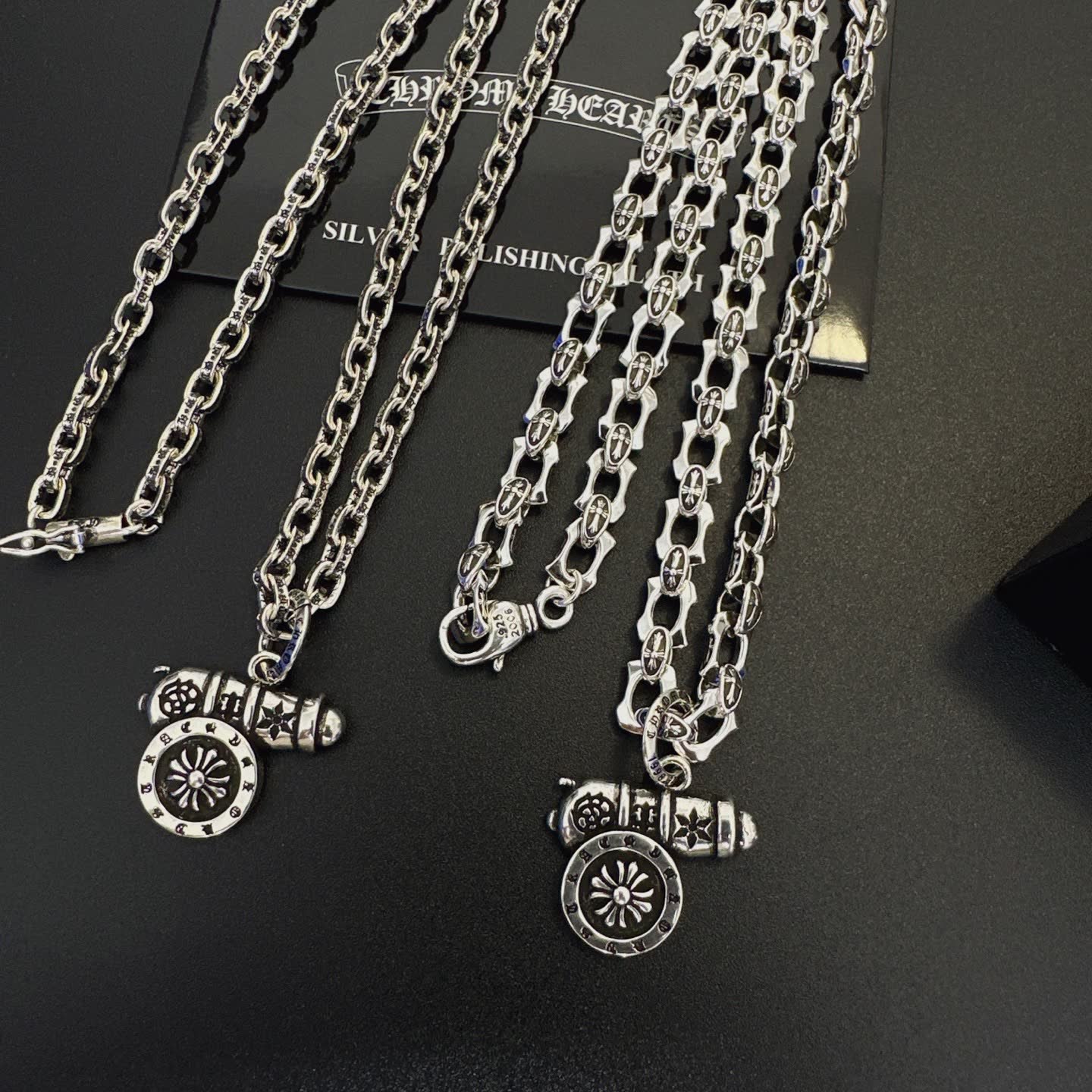 Chrome Hearts Silver Chain with Cannon Pendant
